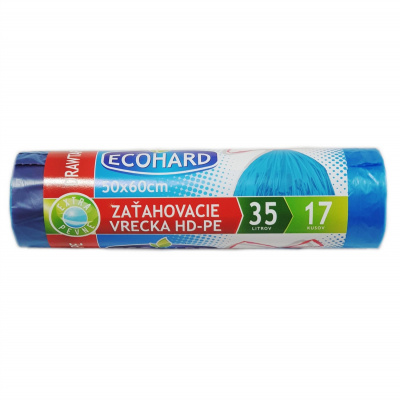 Vrece 50x60 ECOHARD Zaťahovacie, Modré / 17ks