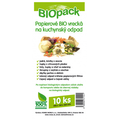 Papierove BIO vrecko 200x160x360mm / 10ks