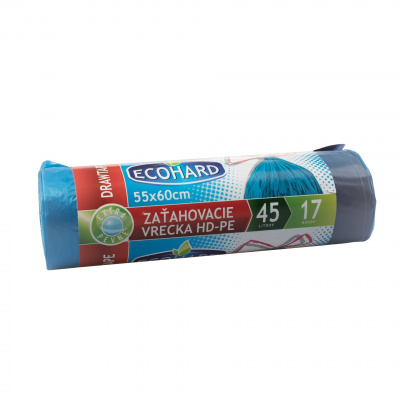 Vrece 55x60 ECOHARD Zaťahovacie, Modré / 17 ks