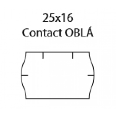 Cenové etikety Contact 25x16 Oblé, Žlté