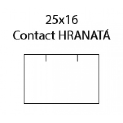 Cenové etikety Contact 25x16 Hranaté, Biele