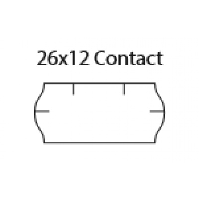 Cenové etikety Contact 26x12, Biele